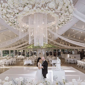 Modern banquet hall traditional hotel lobby custom large flush mount crystal wedding chandelier