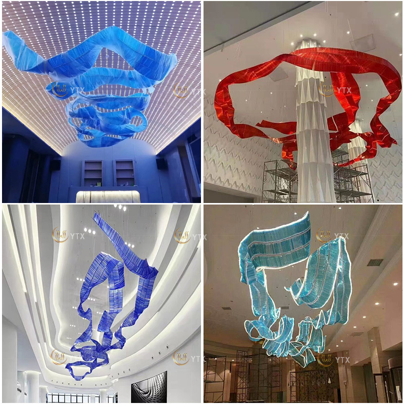 Customized Luxury Modern Large Glass Rod Hanging Chandeliers For High Ceilings Hotel Lobby Decor Lighting