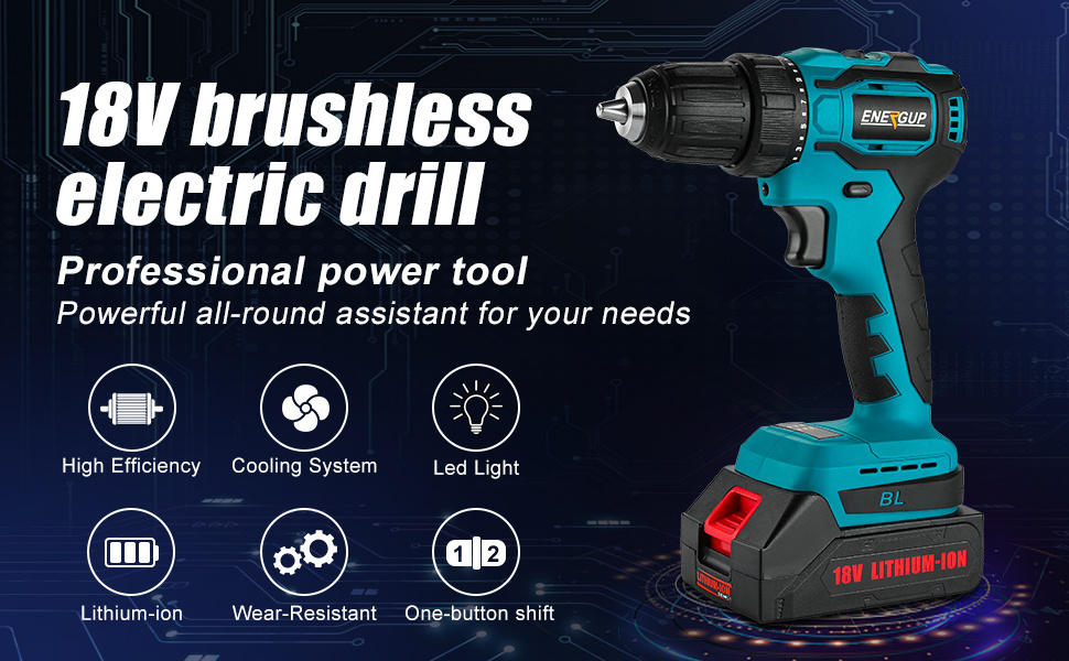 18V  Variable Speed Power Drills  Cordless Drill Lithium Battery Handheld OEM Support Power Tools for makitas drill