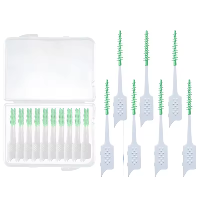 Reusable Personal Care Teeth Cleaning Interdental Brushes Oral Plastic Toothpick with PP or Rubber Material for Adults