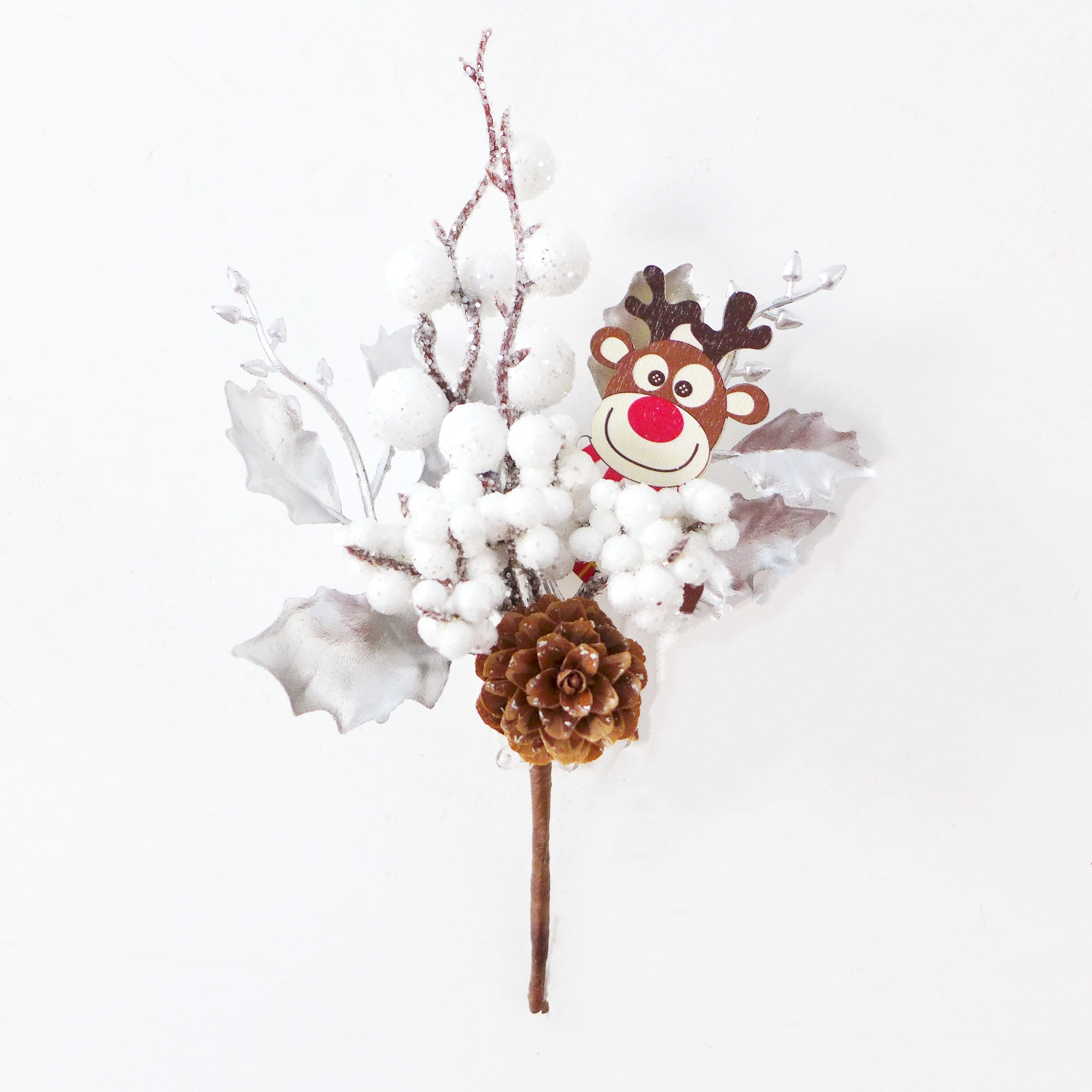 Frosted Wall Hanging Decor White Berry Christmas Pick wreath  for Holiday Decorations