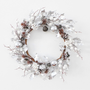 Frosted Wall Hanging Decor White Berry Christmas Pick wreath  for Holiday Decorations