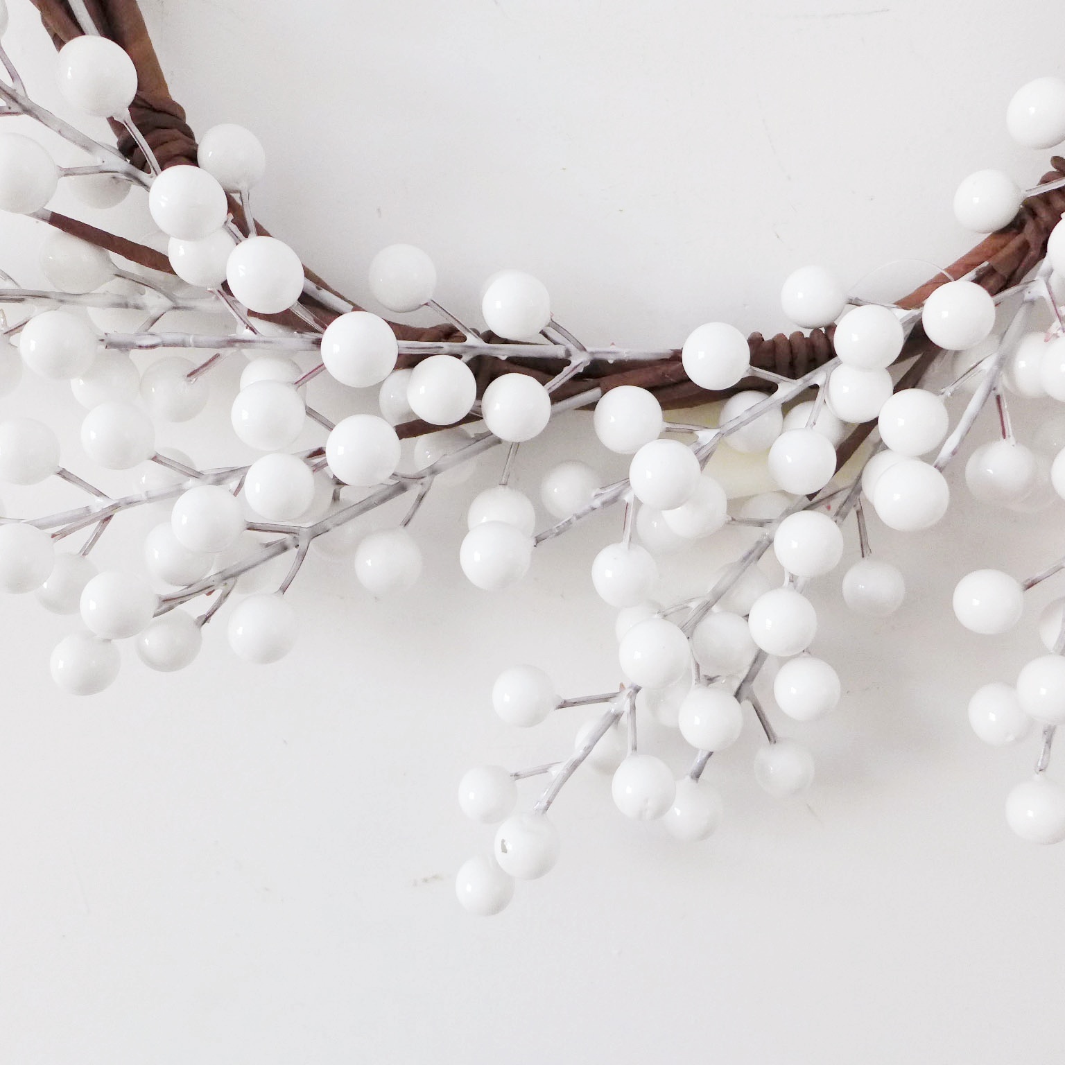 Xmas Home Decorations White Artificial Berry Wreath Pick Garland Festive Christmas Decor