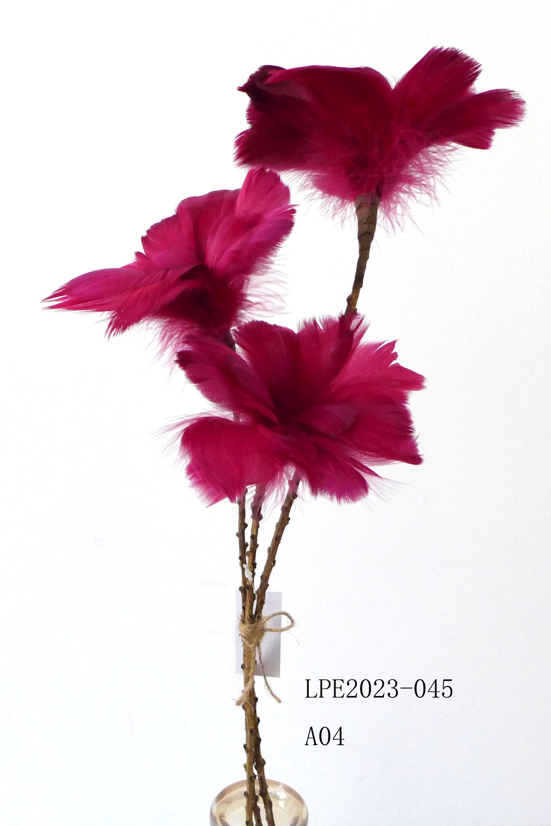 Wholesale Supply of Christmas Goose Coquille Feather Flowers Made Feathers Goose Feather Stem Wedding Decoration