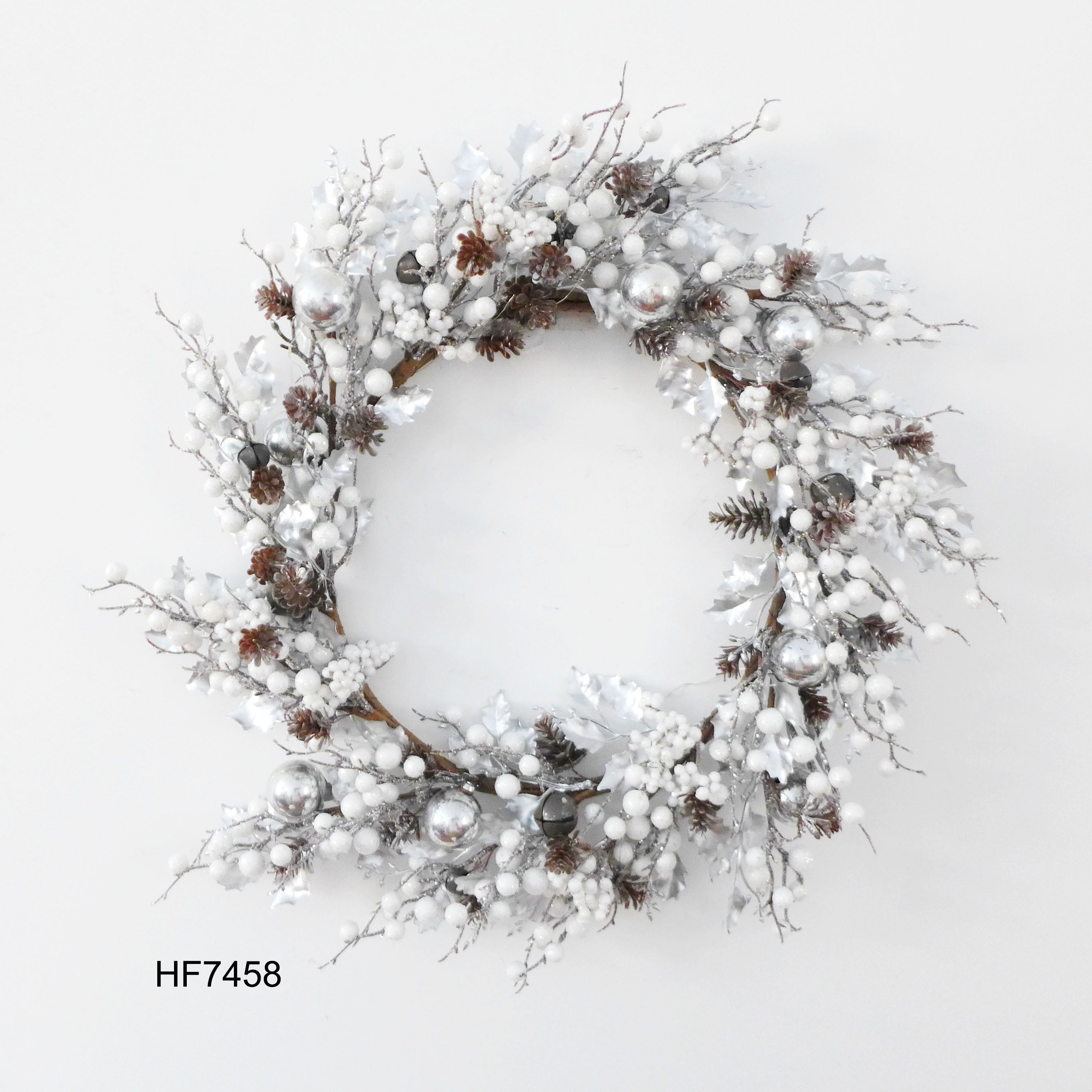 Frosted Wall Hanging Decor White Berry Christmas Pick wreath  for Holiday Decorations