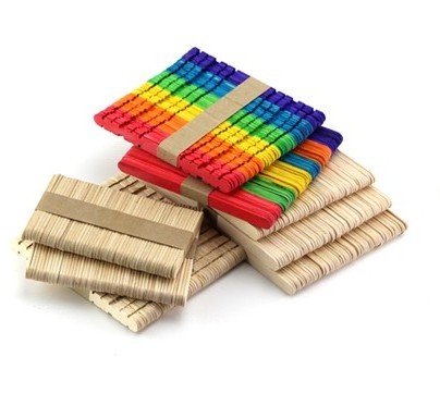 Birch Wood Logo Printed 114*10*2mm  Ice Cream Sticks Wooden Craft Stick