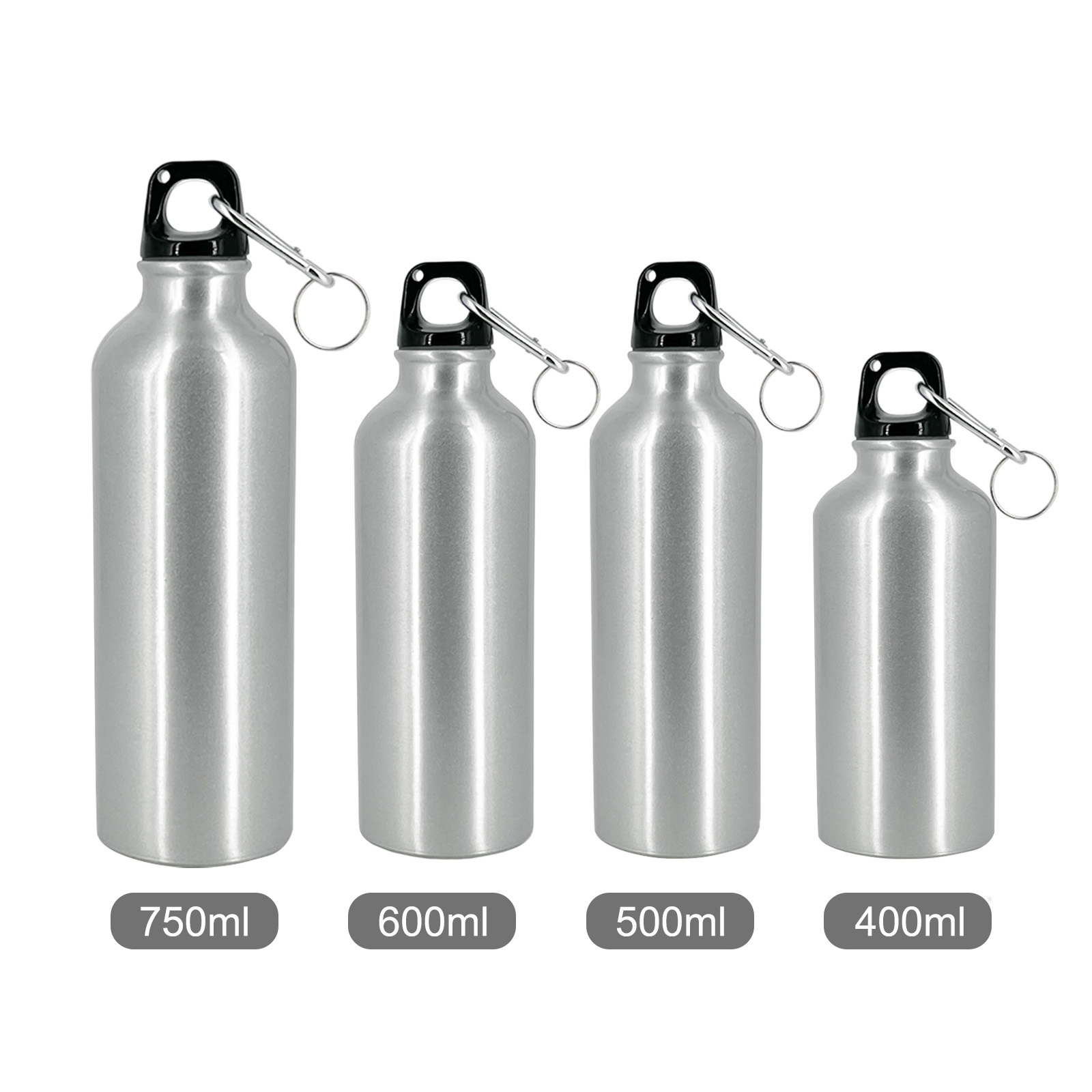 Wholesale Custom logo 500ml Portable Lightweight Promotional Aluminum Alloy Bottle for Bicycle Hiking Metal Army Water Bottle