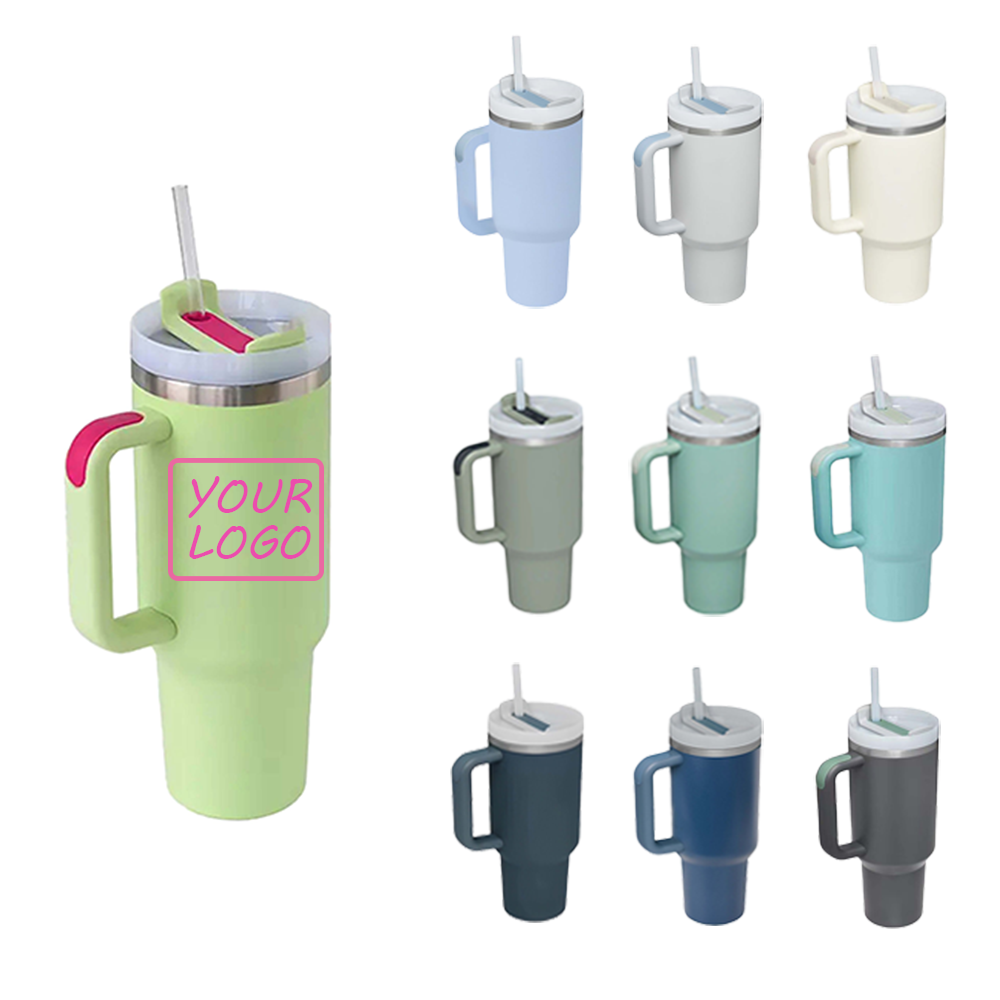 Tumblers Wholesale Bulk Large Custom Travel Mugs Stainless Steel 40 oz 40oz Custom Quencher Tumbler with Handle and Straw