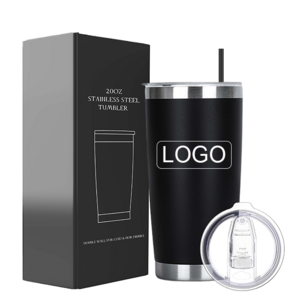 Custom Logo 20 oz Powder Coated Tumblers Wholesale Bulk 20oz Double Wall Stainless Steel Vacuum Insulated Travel Coffee Mug