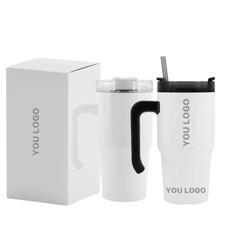 2024 New Product reusable vacuum quencher 20oz travel coffee mug stainless steel kids sublimation tumbler blank with handle