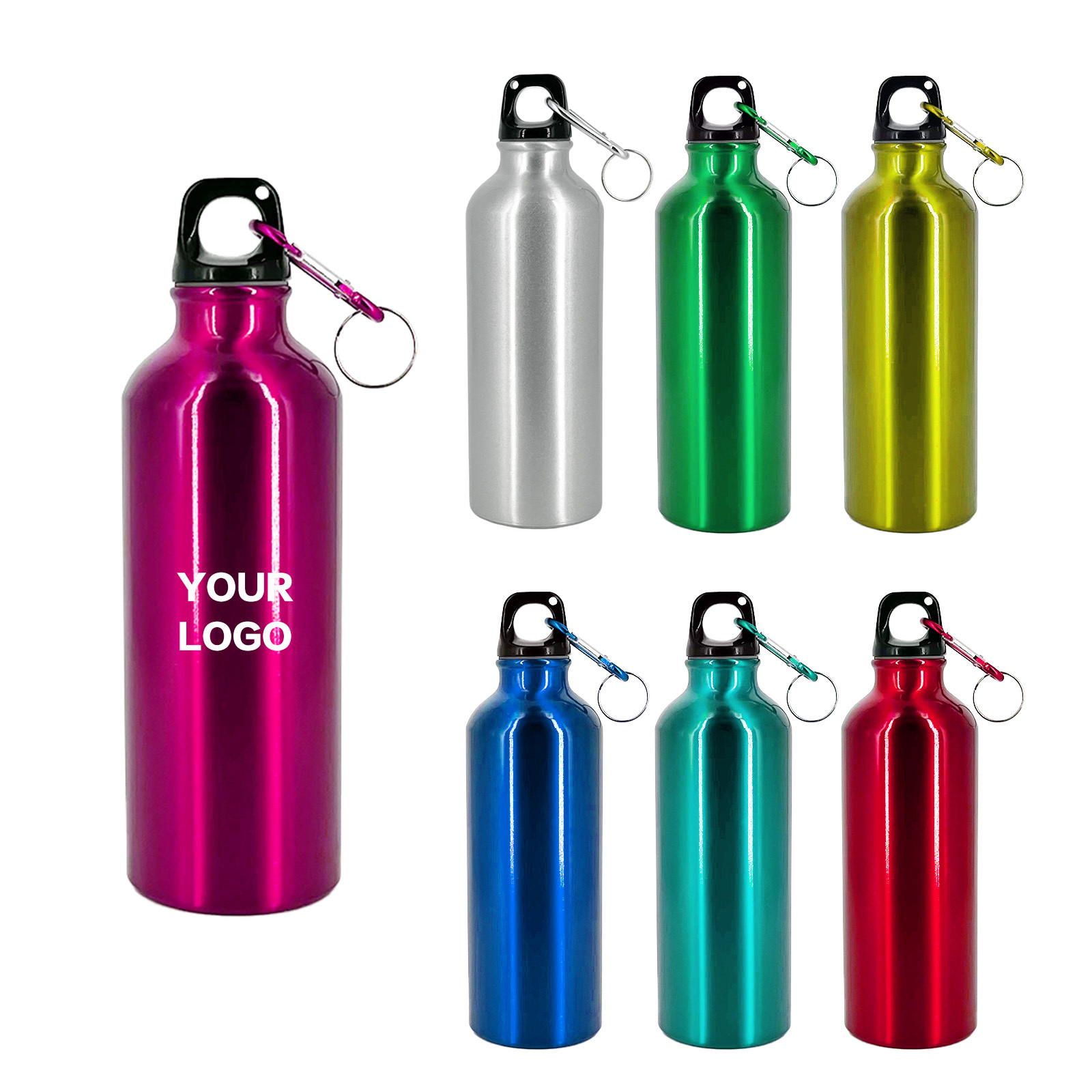 Wholesale Custom logo 500ml Portable Lightweight Promotional Aluminum Alloy Bottle for Bicycle Hiking Metal Army Water Bottle