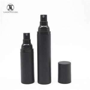 High end 15ml 30ml 50ml skincare packaging black matte airless vacuum face mist spray bottle