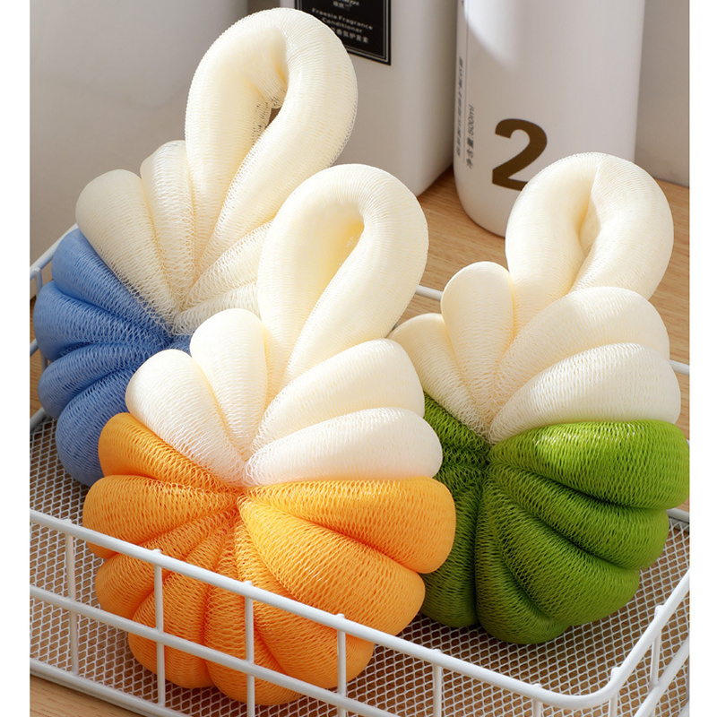 2023 new design bath mesh Pumpkin-shaped loofah sponge Multi Color wholesale