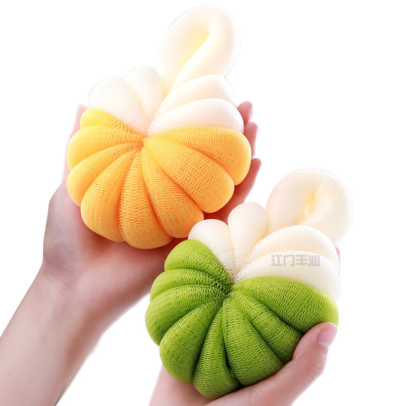 2023 new design bath mesh Pumpkin-shaped loofah sponge Multi Color wholesale