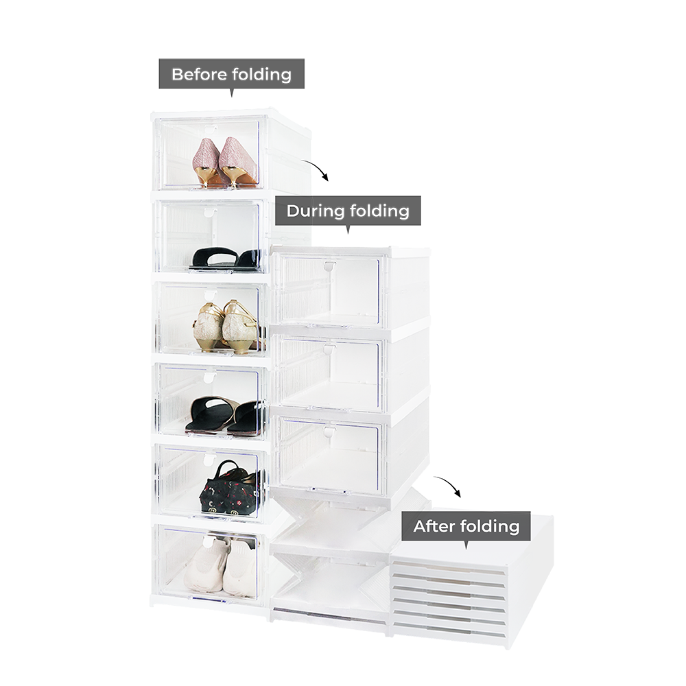 Hot selling products 6-tier designed foldable shoe box featuring Clean storage and suitable for Store small tools in a workshop