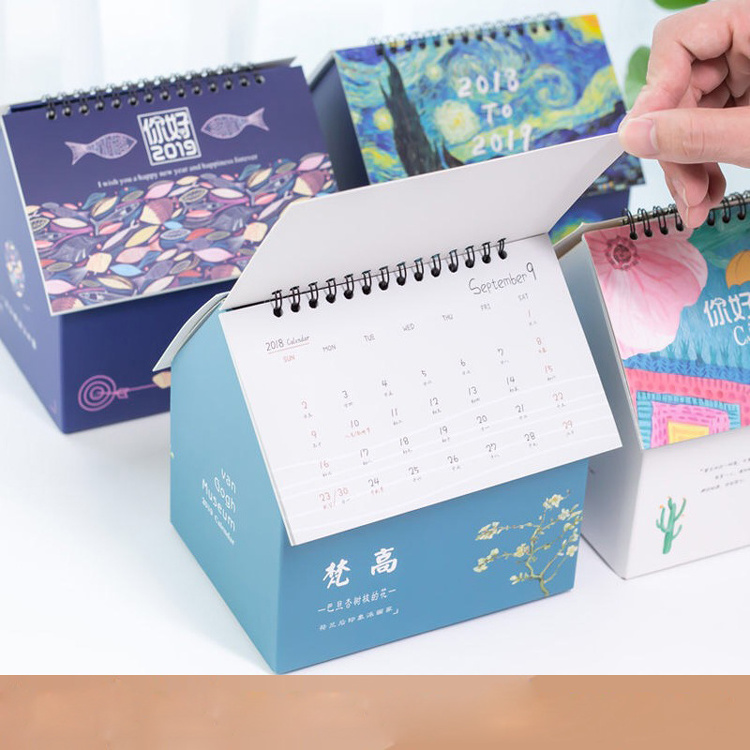 New item creative calendario de adviento 3d desk paper cube polygon desk calendar