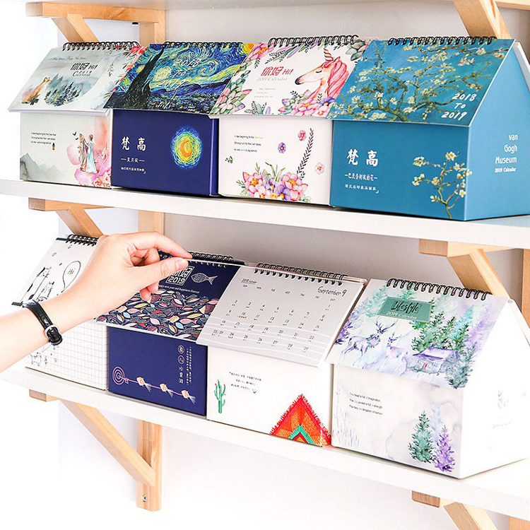 New item creative calendario de adviento 3d desk paper cube polygon desk calendar