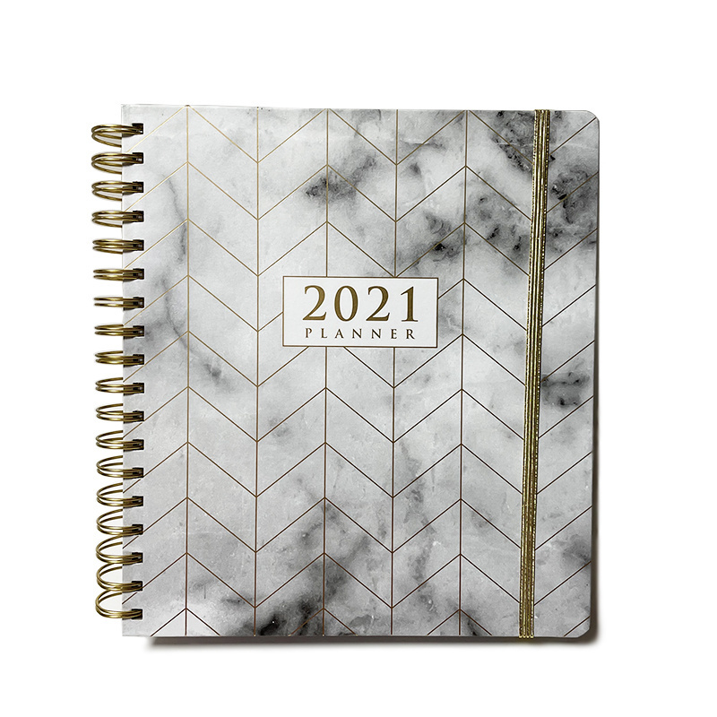 Custom Printing Stationery Spiral Hardcover Day Weekly Monthly Goal Planner Notebook Diary Maker with shipping boxes