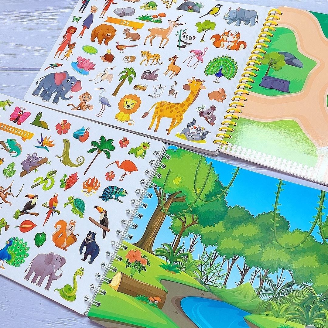 Custom Soft Cover Crayon Colored Relaxation Draw Book Sticker Activity Mandalas Coloring Book For Children Kids