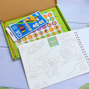 Custom Soft Cover Crayon Colored Relaxation Draw Book Sticker Activity Mandalas Coloring Book For Children Kids