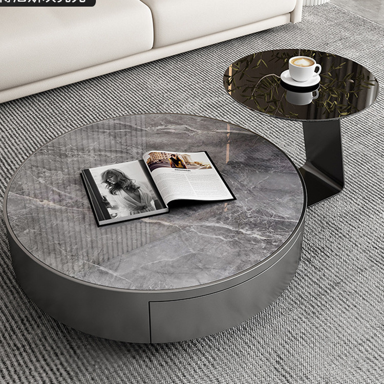 YuanChang smart lift round modern style coffee table set luxury living room furniture coffee table with drawer