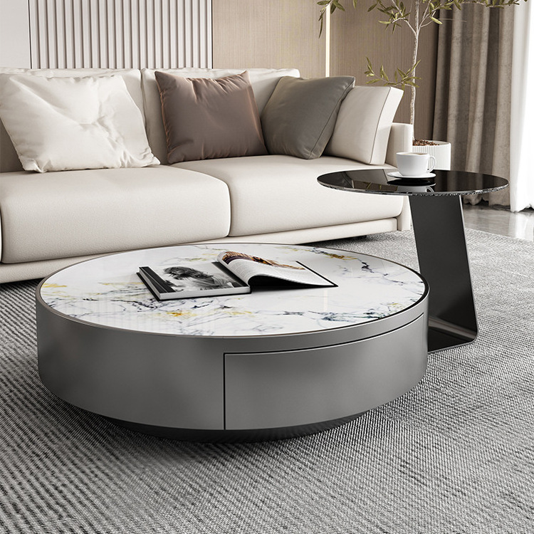 YuanChang smart lift round modern style coffee table set luxury living room furniture coffee table with drawer