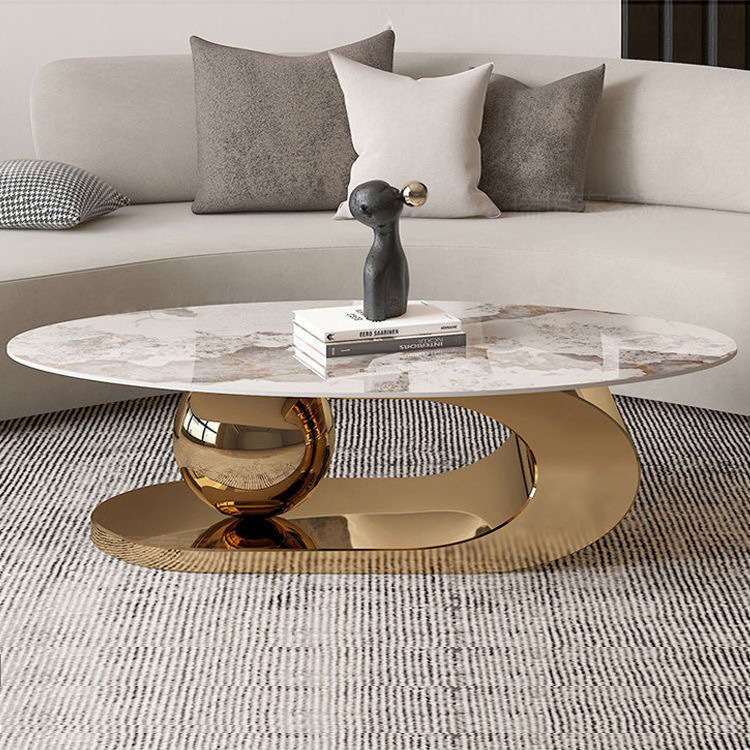 YuanChang high quality white marble coffee table oval tea table legs coffee tables for living room furniture