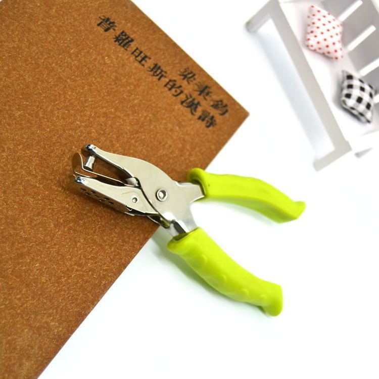 Rubber-covered hand grip labor-saving punch pliers hand loose-leaf round punch single-hole 6mm manual punch machine