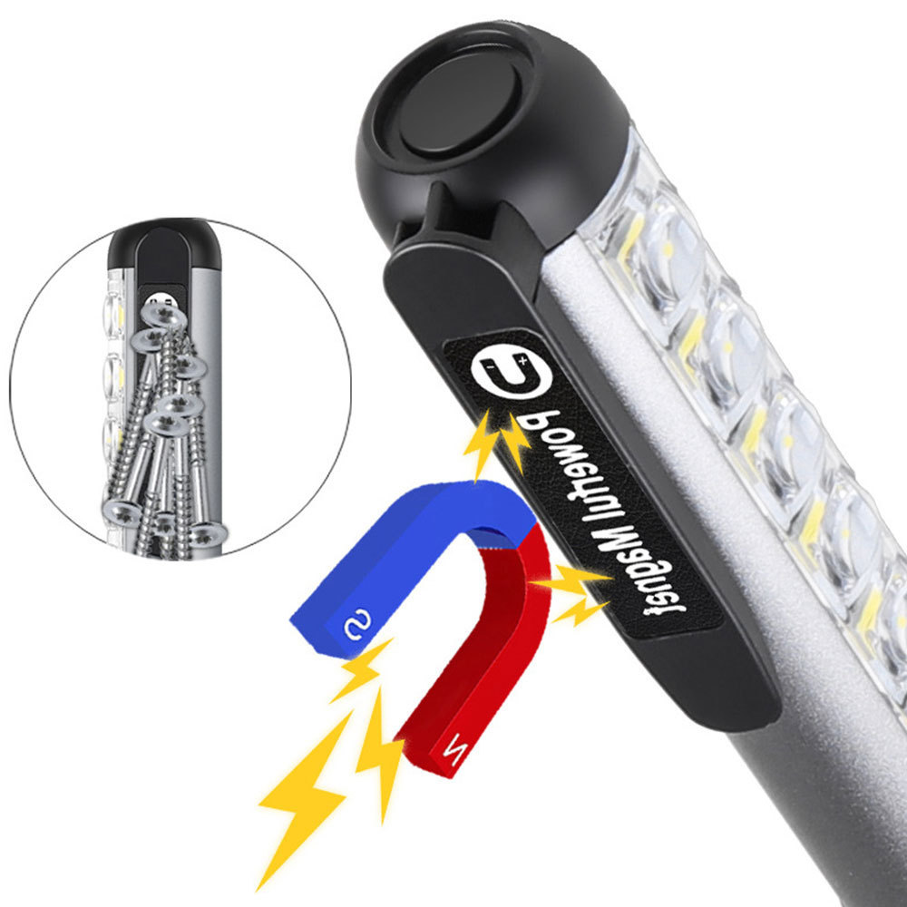 Multifunctional LED portable flashlight, rechargeable mini magnetic pen light with side lights