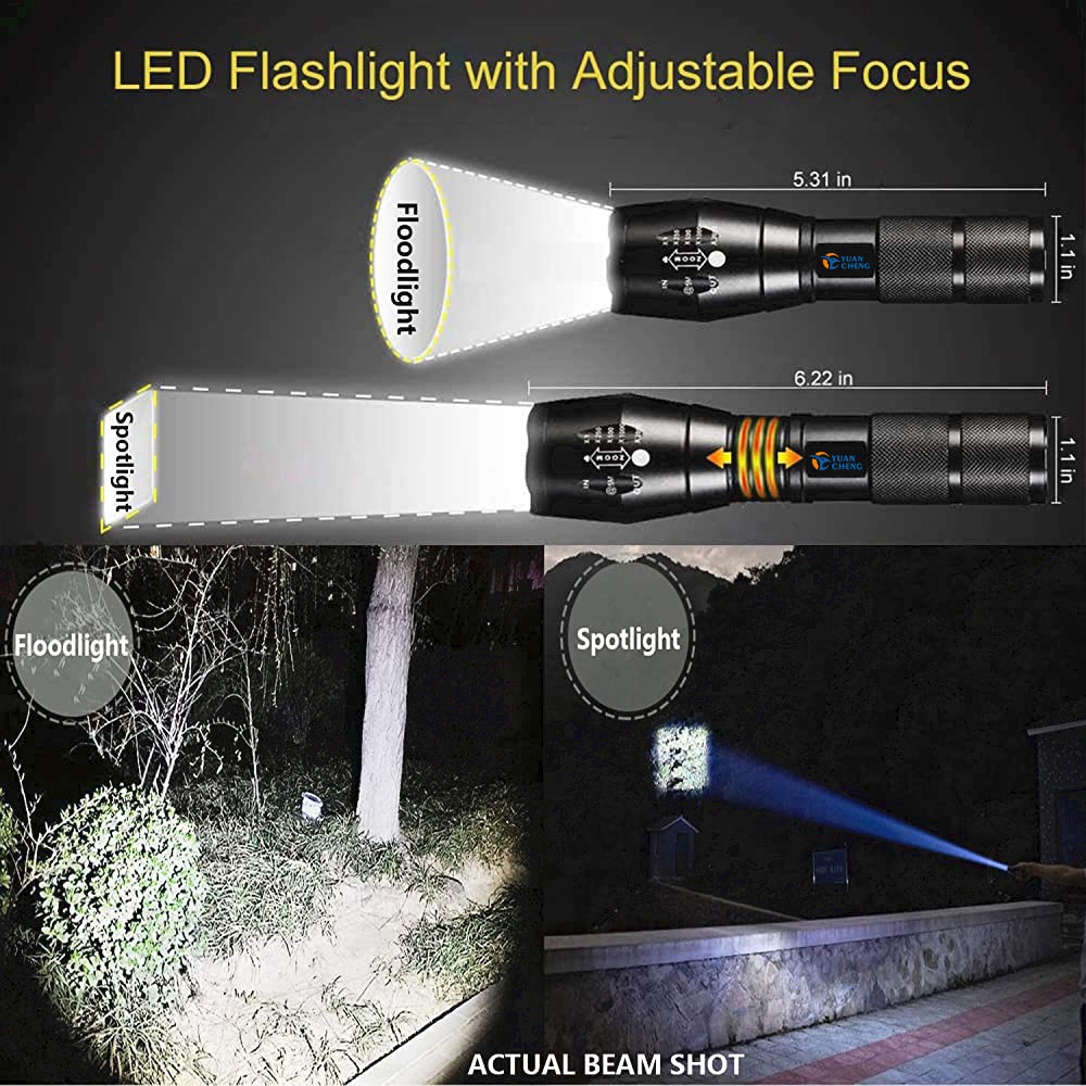 Outdoor Waterproof Flash Torch Light High Power mini T6 LED Zoomable 5Modes Camping Flashlights