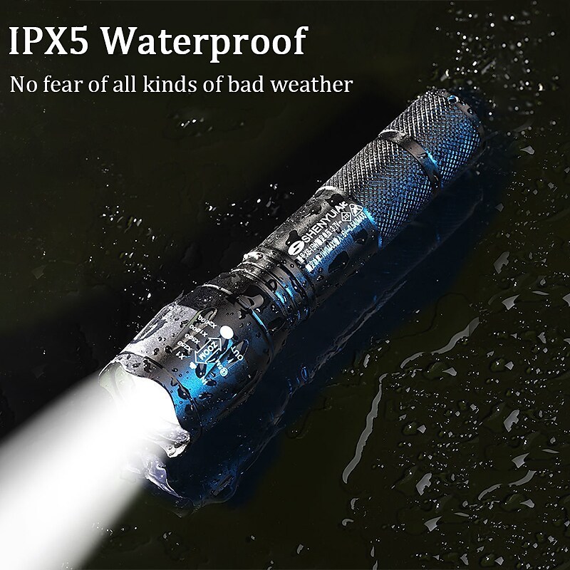 Outdoor Waterproof Flash Torch Light High Power mini T6 LED Zoomable 5Modes Camping Flashlights