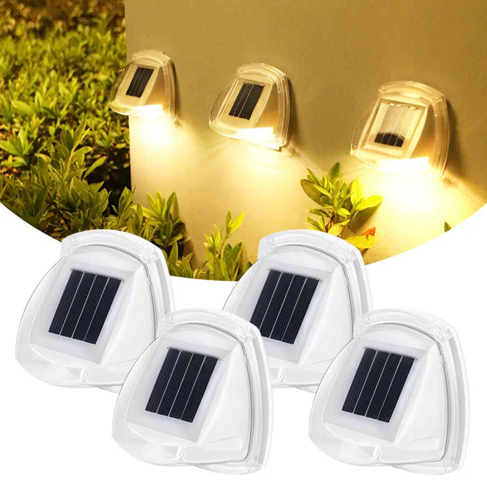 8LED solar night light outdoor courtyard path light waterproof transparent shell decorative wall light