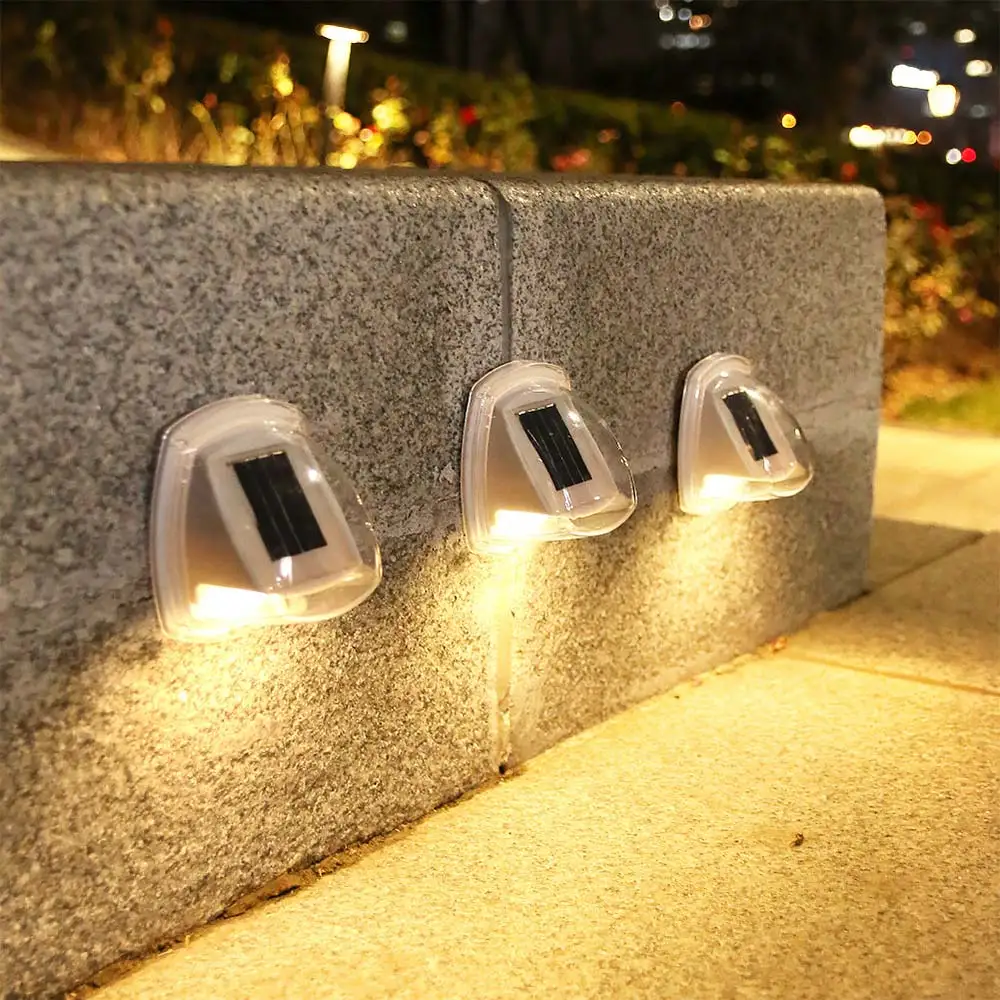 8LED solar night light outdoor courtyard path light waterproof transparent shell decorative wall light