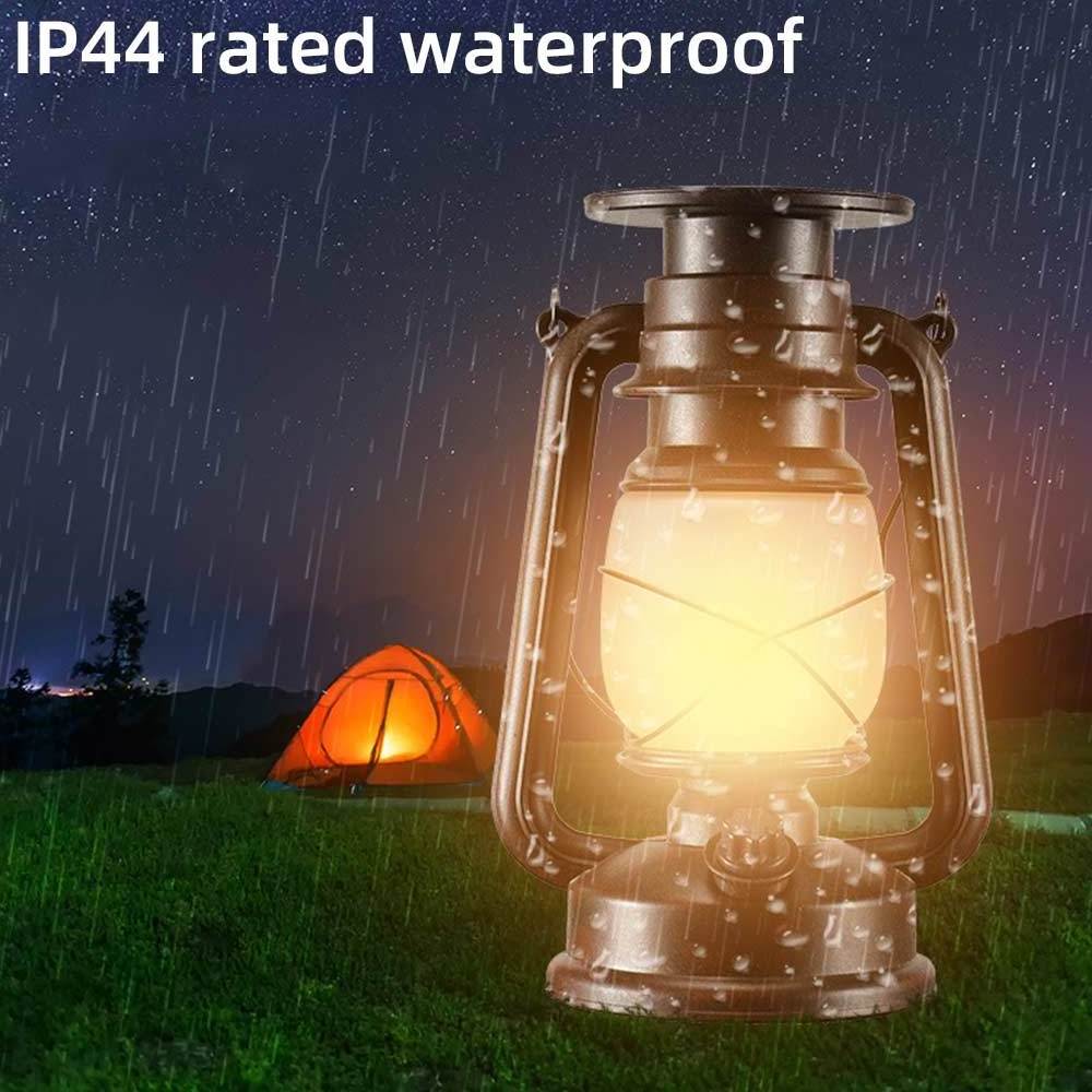 LED retro garden light, flashing flame outdoor waterproof lantern for patio lawn Solar Lamp