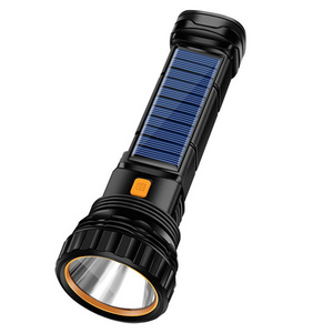 Solar Flashlight, Rechargeable LED Long-range Outdoor Multi-function Emergency Flashlight