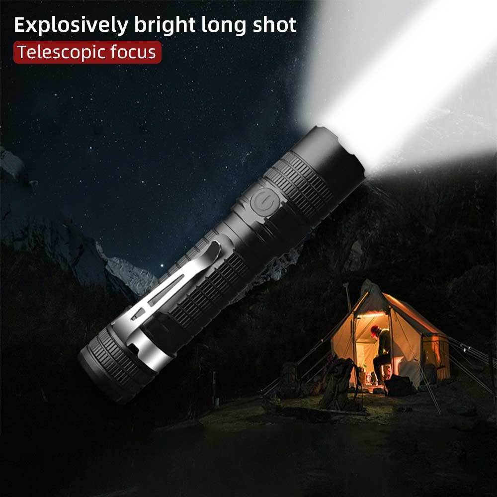 Rechargeable LED headworn tactical flashlights 800 high lumens long range powerful torch light