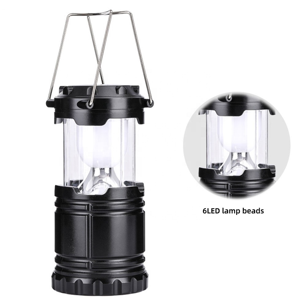 Led Camping Lantern 6led 30led cob 200 Lumens Super Bright Lamp Portable Survival Lanterns Collapsible Camping Lights