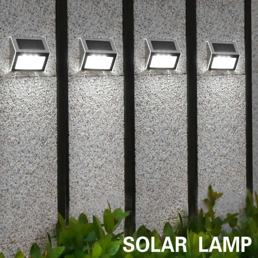 Solar stainless steel wall lamp, outdoor waterproof landscape lamp corridor step lamp