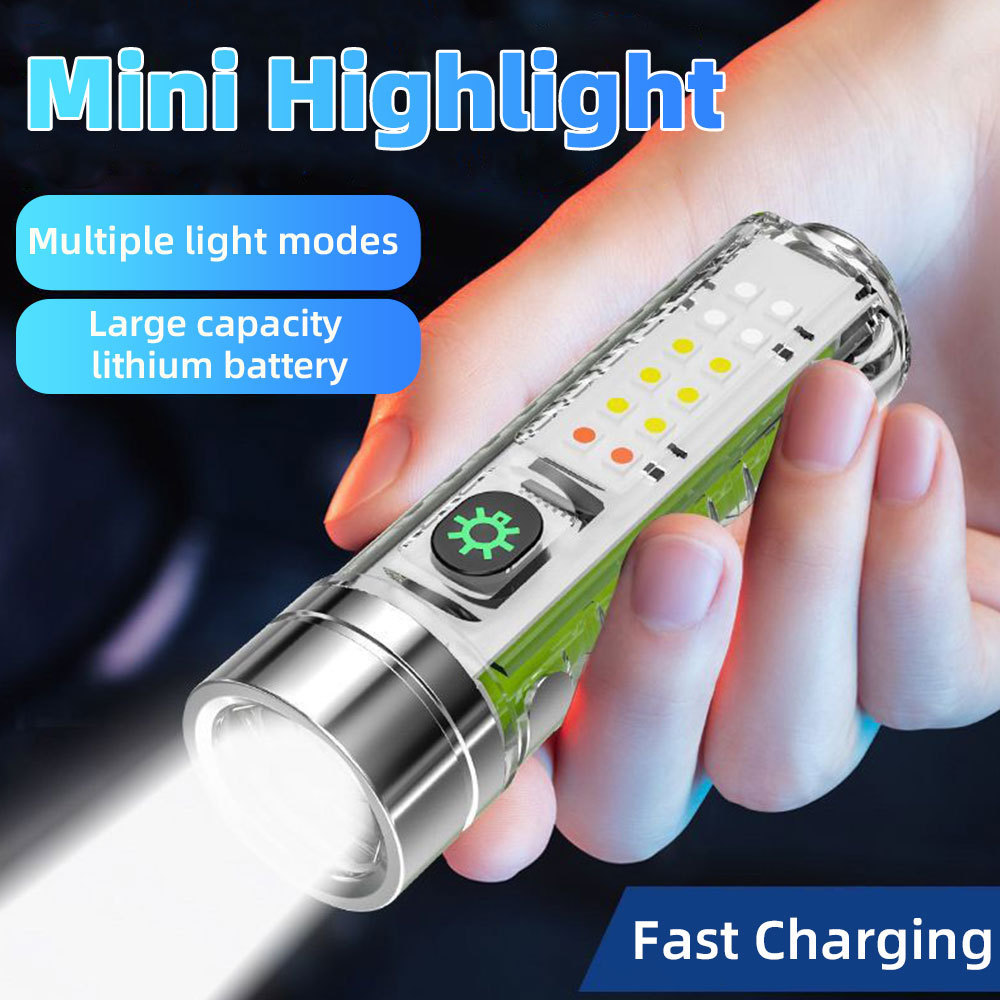 White laser flashlight multifunctional LED waterproof torch High Brightness mini magnetic flash light