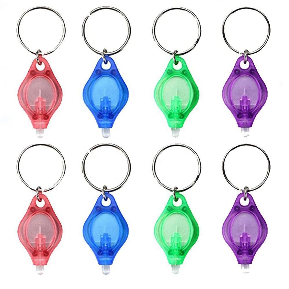 LED Flashlight Portable Electrified Keychain Light mini lock pendant LED flashlight White light Purple light