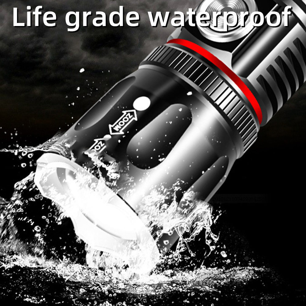 LED stretch flashlight multi-function tactical torch L2 ultra-bright long-range outdoor rechargeable flashlight