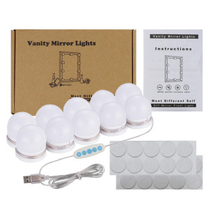 LED Mirror Lamps, USB Powered Hollywood Light Bathroom Vanity Mirror Lights Kit With Dimmable Light Bulbs