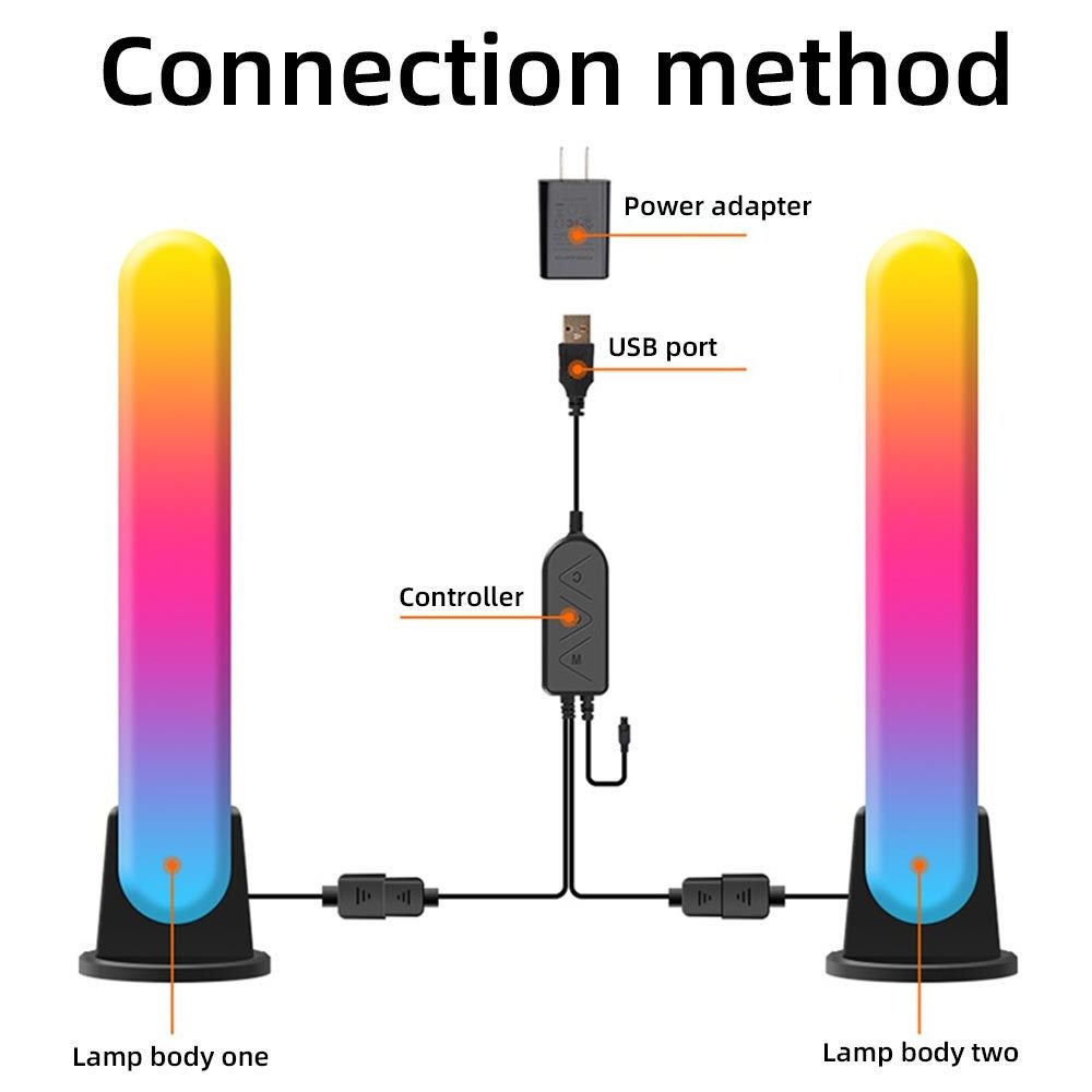 Smart LED Light Bars, RGBICWW Wifi Smart Ambiance flow lights bar for Gaming, TV, Room Decoration