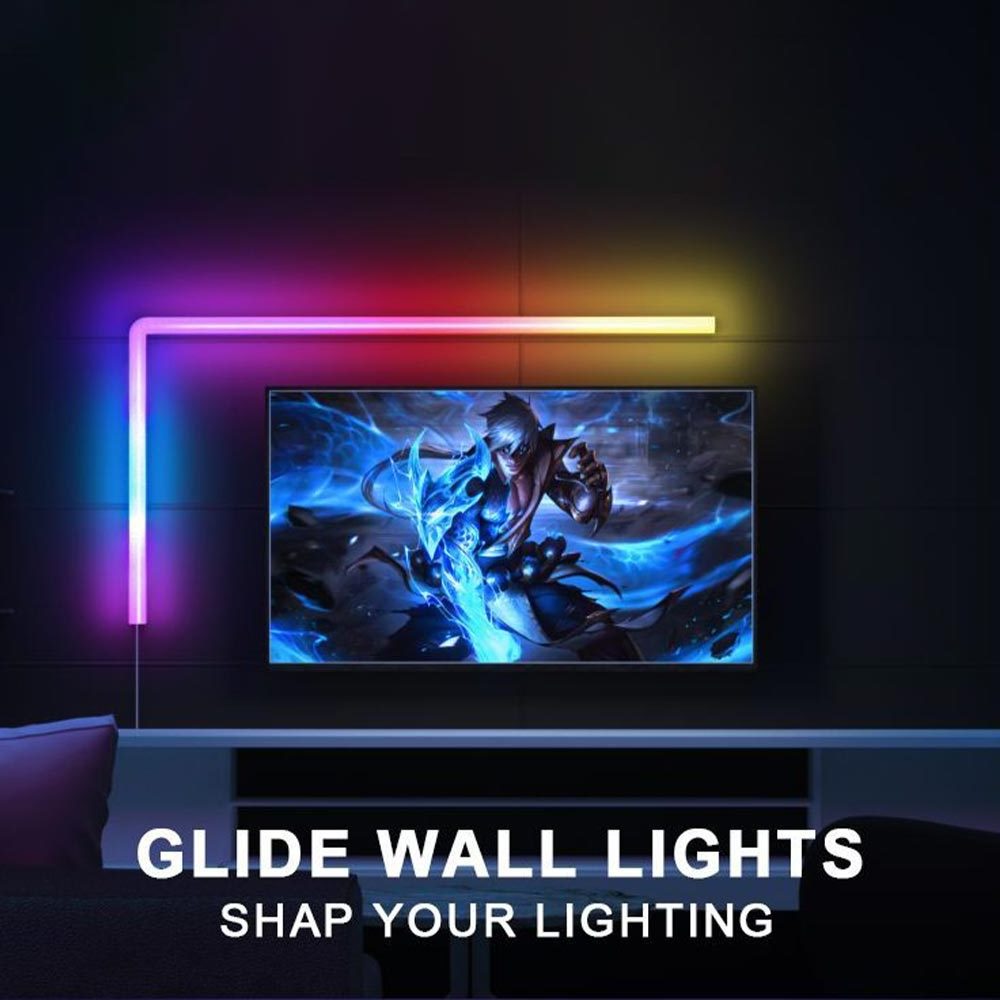 Glide Rgbic Smart Wall Light Music Sync Home Decor Led Light Bar For Gaming Room Decor