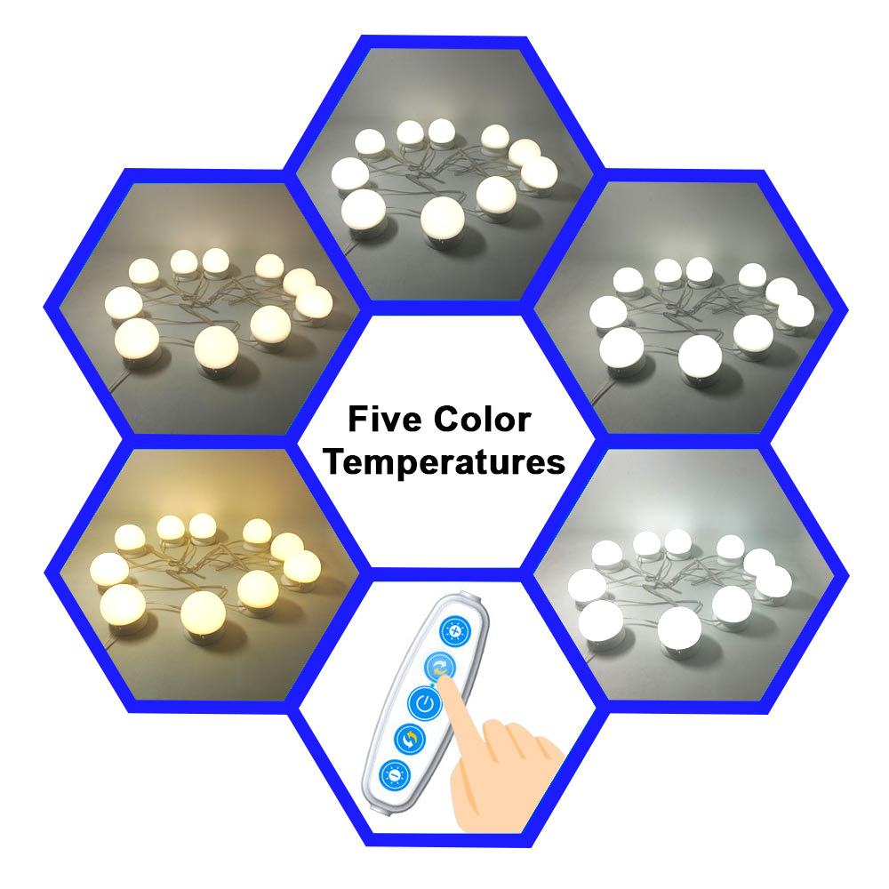 Wholesale Modern Style Round LED Makeup Beauty Vanity Mirror Lights for Bathroom