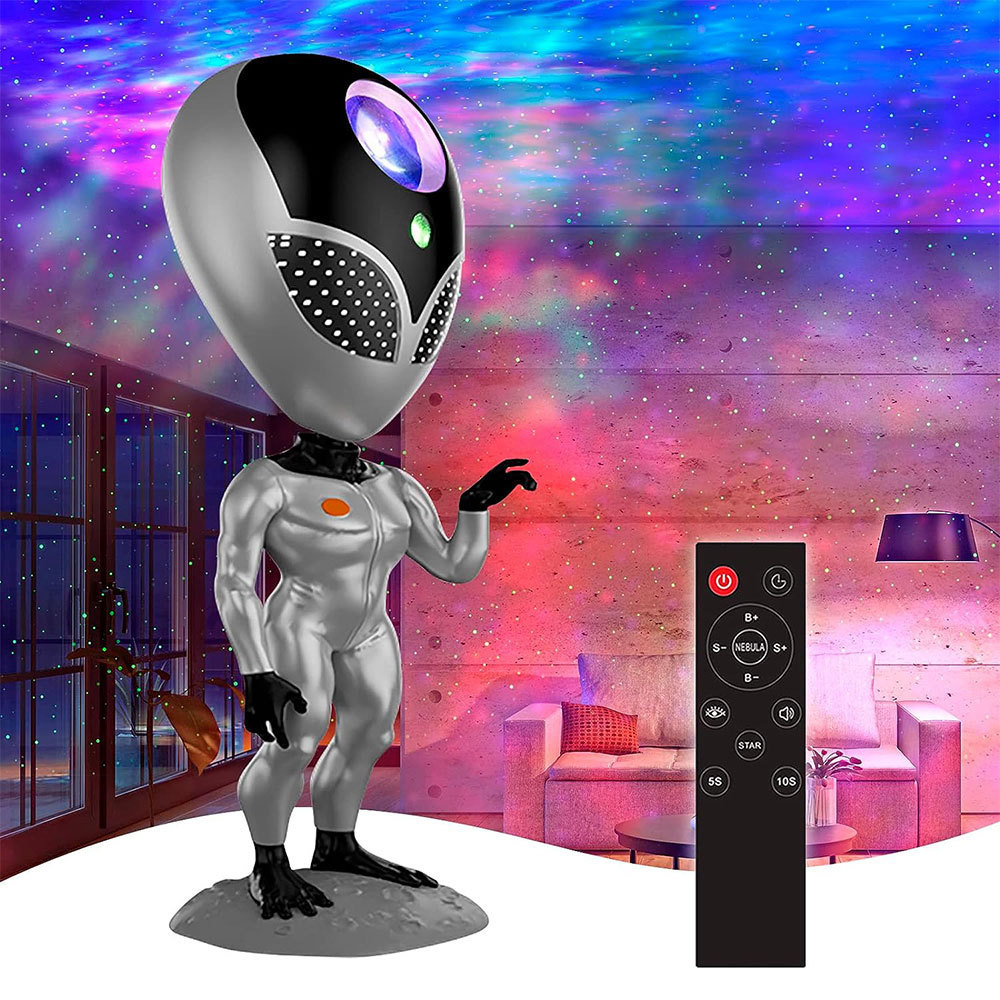 Astronaut Alien Galaxy Projector, Talking Night Light Starry Nebula LED Lamp Star Projector with Timer and Remote