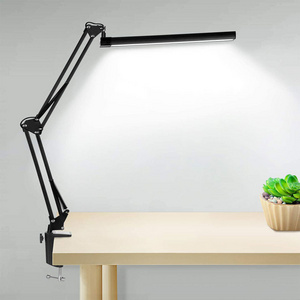 Metal LED Swing Arm Desk Lamp, 10W Dimmable Flexible Neck Eye-Care Desk Lamp with Clamp