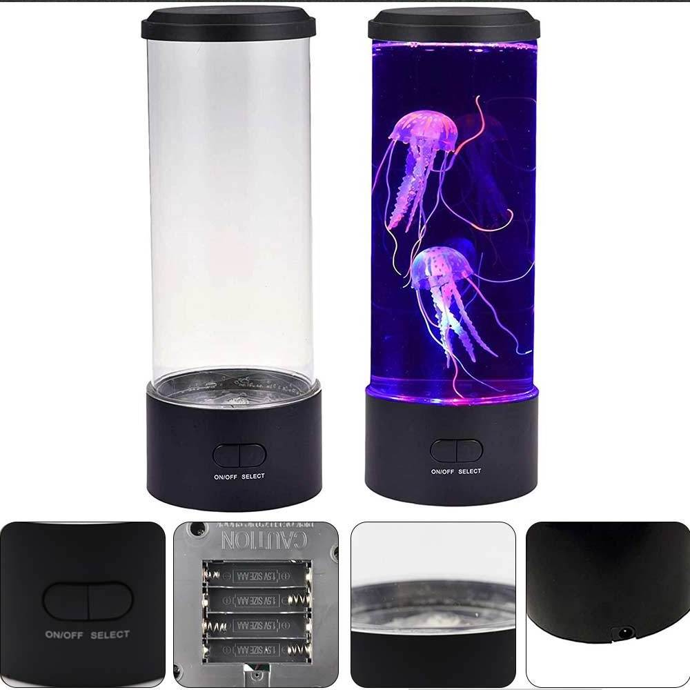 7 Color Changing Electric Round Jelly Fish Aquarium Light LED Jellyfish Lava Lamp Night Light