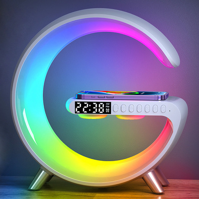 Wireless Charger Desk Lamp Led Table Lamp Home Decoration with Speaker Clock Alarm Smart APP RGB Night Light