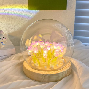 Christmas Birthday Present DIY Tulip Flower Night Light Lamp for Bedroom Decoration